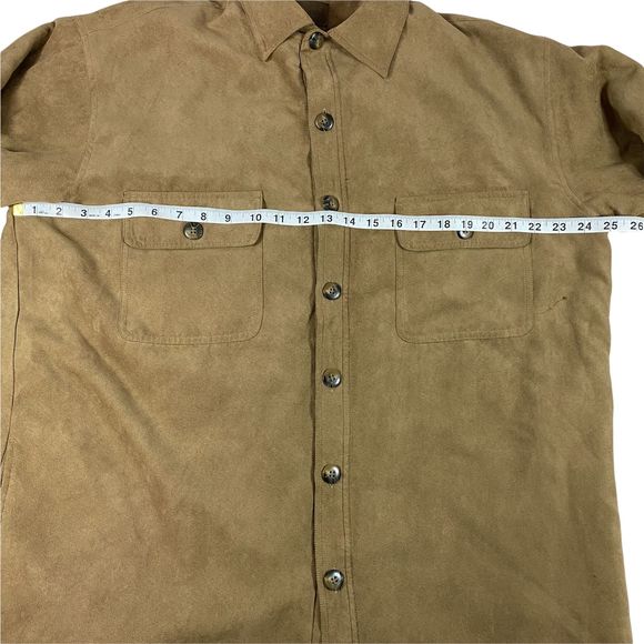 St Johns Bay Mens Large 100% Polyester Brown Button Up Jacket - Picture 4 of 9